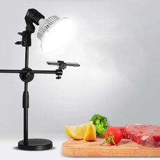 Luce di riempimento a fungo da 80 W 120 mm + kit supporto fotografico da tavolo per foto/video