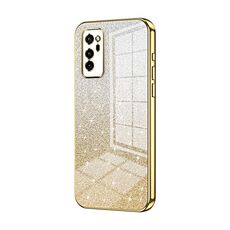 Custodia per telefono elettrolitico in polvere glitter sfumata per Honor V30 (oro)