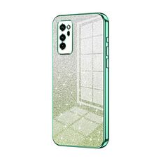 Custodia per telefono elettrolitico in polvere glitter sfumata per Honor V30 (verde)