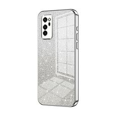 Custodia per telefono elettrolitico in polvere glitter sfumata per Honor V30 (argento)