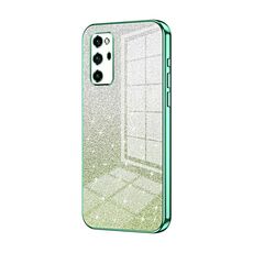 Custodia per telefono elettrolitico in polvere glitter sfumata per Honor V30 Pro (verde)