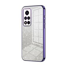 Custodia per telefono elettrolitico in polvere glitter sfumata per Honor V40 (viola)