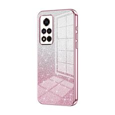 Custodia per telefono elettrolitico in polvere glitter sfumata per Honor V40 (rosa)