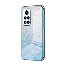 Custodia per telefono elettrolitico in polvere glitter sfumata per Honor V40 (blu)