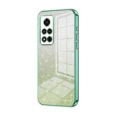 Custodia per telefono elettrolitico in polvere glitter sfumata per Honor V40 (verde)