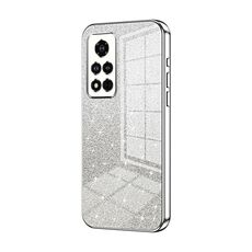 Custodia per telefono elettrolitico in polvere glitter sfumata per Honor V40 (argento)
