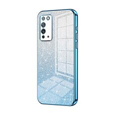 Custodia per telefono elettrolitico in polvere glitter sfumata per Honor X10 (blu)