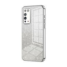 Custodia per telefono elettrolitico in polvere glitter sfumata per Honor X10 (argento)