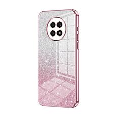 Custodia per telefono elettrolitico in polvere glitter sfumata per Honor X20 (rosa)