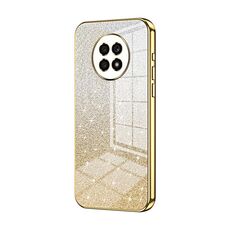 Custodia per telefono elettrolitico in polvere glitter sfumata per Honor X20 (oro)