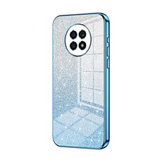 Custodia per telefono elettrolitico in polvere glitter sfumata per Honor X20 (blu)