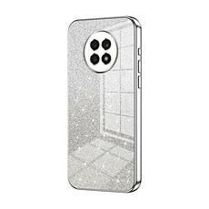 Custodia per telefono elettrolitico in polvere glitter sfumata per Honor X20 (argento)