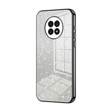 Custodia per telefono elettrolitico in polvere glitter sfumata per Honor X20 (nera)