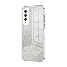 Custodia per telefono elettrolitico in polvere glitterata sfumata per Honor X20 SE / Huawei nova 10z (trasparente)