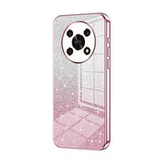 Custodia per telefono elettrolitico in polvere glitter sfumata per Honor X30 / X9 5G (rosa)
