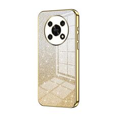 Custodia per telefono elettrolitico in polvere glitterata sfumata per Honor X30 / X9 5G (oro)