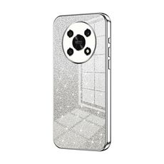Custodia per telefono elettrolitico in polvere glitter sfumata per Honor X30 / X9 5G (Argento)