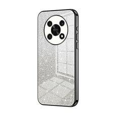 Custodia per telefono elettrolitico in polvere glitter sfumata per Honor X30 / X9 5G (nero)