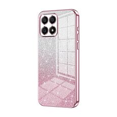 Custodia per telefono elettrolitico in polvere glitter sfumata per Honor X30i (rosa)