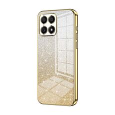 Custodia per telefono elettrolitico in polvere glitter sfumata per Honor X30i (oro)
