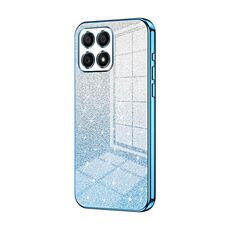 Custodia per telefono elettrolitico in polvere glitter sfumata per Honor X30i (blu)