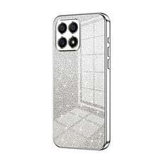 Custodia per telefono elettrolitico in polvere glitter sfumata per Honor X30i (argento)