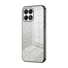 Custodia per telefono elettrolitico in polvere glitter sfumata per Honor X30i (nera)
