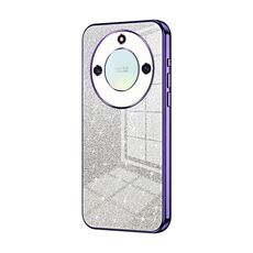 Custodia per telefono elettrolitico con polvere glitterata sfumata per Honor X40 5G / Magic5 Lite / X9a (viola)