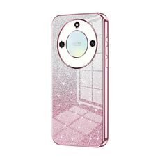 Custodia per telefono elettrolitico con polvere glitterata sfumata per Honor X40 5G / Magic5 Lite / X9a (rosa)