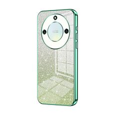 Custodia per telefono elettrolitico con polvere glitterata sfumata per Honor X40 5G / Magic5 Lite / X9a (verde)