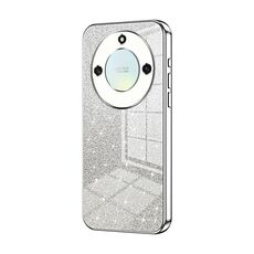 Custodia per telefono elettrolitico con polvere glitterata sfumata per Honor X40 5G / Magic5 Lite / X9a (Argento)
