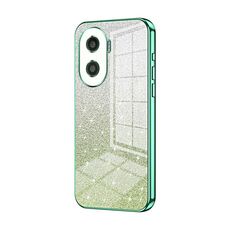 Custodia per telefono elettrolitico con polvere glitterata sfumata per Honor X40i / Play 7T Pro (verde)