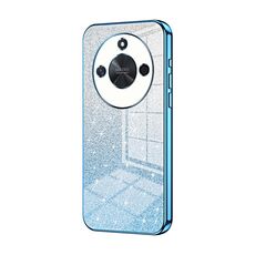 Custodia per telefono elettrolitico in polvere glitter sfumata per Honor X50 (blu)