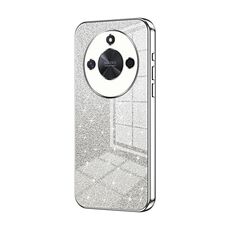 Custodia per telefono elettrolitico in polvere glitter sfumata per Honor X50 (argento)