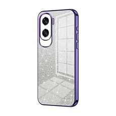 Custodia per telefono elettrolitico in polvere glitter sfumata per Honor X50i / 90 Lite (viola)