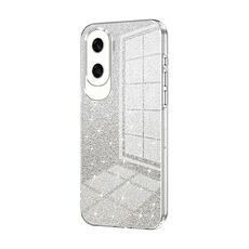 Custodia per telefono elettrolitico in polvere glitter sfumata per Honor X50i / 90 Lite (trasparente)