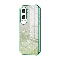 Custodia per telefono elettrolitico in polvere glitter sfumata per Honor X50i / 90 Lite (verde)