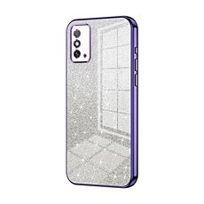 Custodia per telefono elettrolitico in polvere glitterata sfumata per Honor X10 Max / X30 Max (viola)