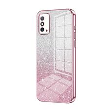 Custodia per telefono elettrolitica in polvere glitterata sfumata per Honor X10 Max / X30 Max (rosa)