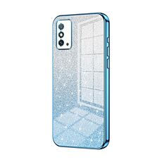 Custodia per telefono elettrolitico in polvere glitter sfumata per Honor X10 Max / X30 Max (blu)
