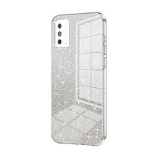 Custodia per telefono elettrolitica in polvere glitterata sfumata per Honor X10 Max / X30 Max (trasparente)