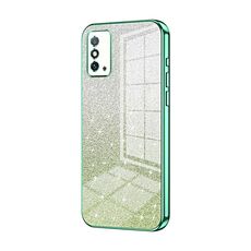 Custodia per telefono elettrolitico con polvere glitterata sfumata per Honor X10 Max / X30 Max (verde)