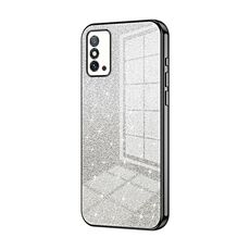 Custodia per telefono elettrolitico in polvere glitter sfumata per Honor X10 Max / X30 Max (nero)