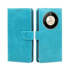 Per Honor X50 5G Custodia per cellulare in pelle con fibbia in vitello (azzurro)