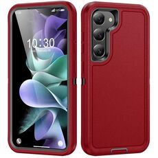 Per Samsung Galaxy S24 5G Life Custodia rigida impermeabile per telefono (rosso + nero)