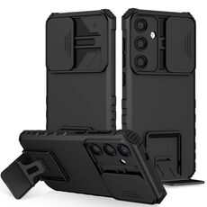 Custodia per telefono scorrevole Camshield con supporto stereoscopico per Samsung Galaxy S24 5G (nero)