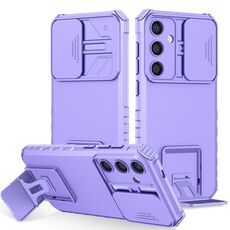 Custodia per telefono scorrevole Camshield con supporto stereoscopico per Samsung Galaxy S24 5G (viola)