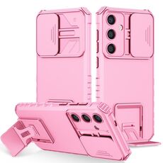 Custodia per telefono scorrevole Camshield con supporto stereoscopico per Samsung Galaxy S24+ 5G (rosa)