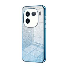 Per vivo iQOO 12 Pro Custodia per telefono elettrolitico in polvere glitter sfumata (blu)