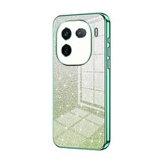 Custodia per telefono elettrolitico in polvere glitterata sfumata per vivo iQOO 12 Pro (verde)